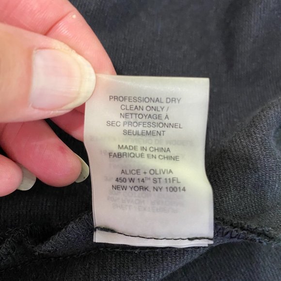 ALICE + OLIVIA Rema Black Textured Ponte Fit & Flare Dress S - Picture 7 of 12